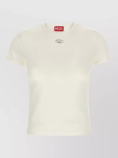 Diesel Uncutieslong Od Crew Neck Short Sleeves T-shirt In White