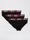 Diesel Three-pack Logo-print Briefs In Black