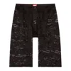 Diesel Camo Lace Shorts With Oval D Plaque In Black