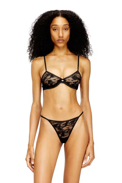 Diesel Underwire Bra In Nylon Lace In Black