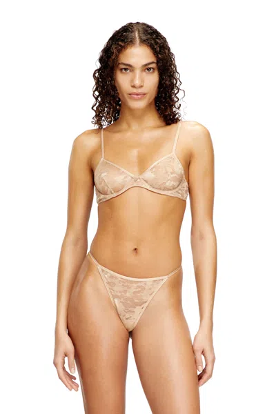 Diesel Underwire Bra In Nylon Lace In Neutral