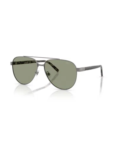 Diesel Unisex Aviator Metal Sunglasses Dl1021 In Matte Gunmetal