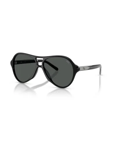 Diesel Unisex Aviator Sunglasses Dl2013u In Solid Black
