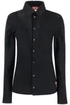 Diesel Camicia Unisex In Jersey Dévoré In Black