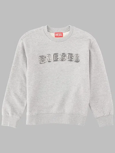 Diesel Unisex Kids Pullover Sweatshirt In Grey