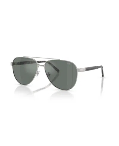 Diesel Unisex Mirrored Aviator Sunglasses Dl1021 In Shiny Silver