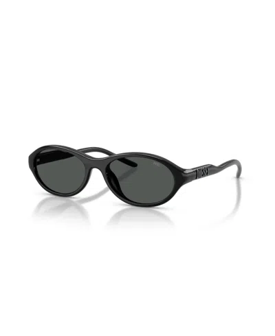 Diesel Unisex Oval Sunglasses Dl3024u In Solid Black