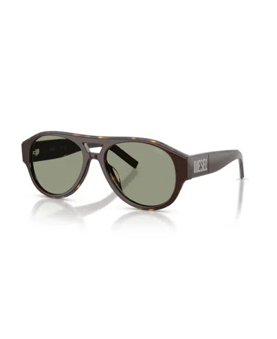 Diesel Unisex Round Acetate Sunglasses Dl2023u In Brown