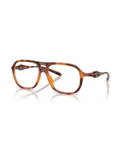 Diesel Unisex Round Eyeglasses, Dl6008u In Brown