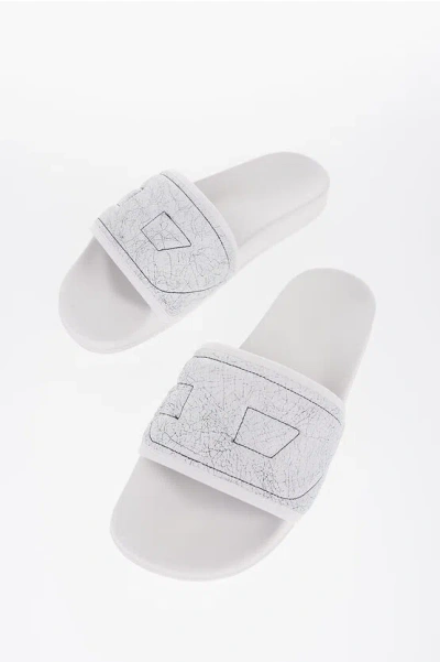 Diesel Unisex Sa-mayemi Slides With Craquele Effect Band In White