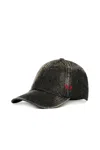 Diesel Used-effect Black Denim Baseball Cap In Black