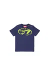 Diesel Blue T-shirt For Baby Boy With Logo In Blue