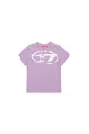 Diesel T-shirt Con Logo Oval D Effetto Used In Violet
