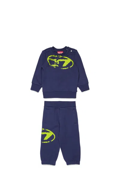 DIESEL USED OVAL D LOGO FLEECE JUMPSUIT