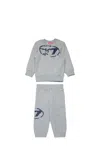 Diesel Used Oval D Logo Fleece Jumpsuit In Grey