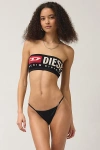 Diesel Printed Bikini Top In Black