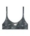 Diesel Top Bra With Adjustable Straps And Camouflage Pattern In Black