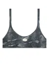 Diesel Top Bra With Adjustable Straps And Camouflage Pattern In Grey