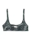 Diesel Top Bra With Adjustable Straps And Camouflage Pattern In E4916