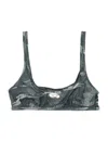 Diesel Top Bra With Adjustable Straps And Camouflage Pattern In E4916