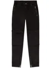 Diesel Multicolor Relaxed Fit Trousers With Drawstring Waist In Black