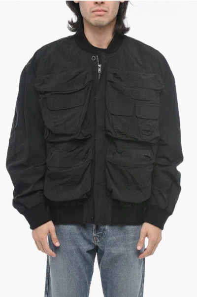 Diesel Utility J-stain Bomber With Cuffs In Black