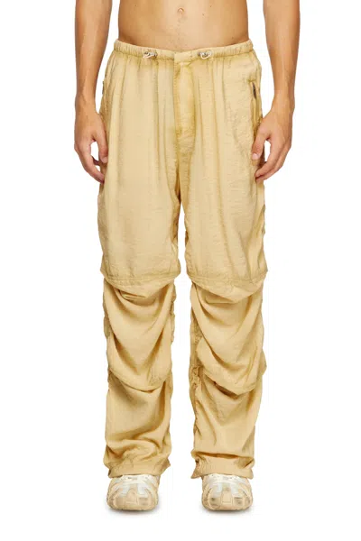 DIESEL UTILITY PANTS IN LIGHT, CRINKLED FABRIC