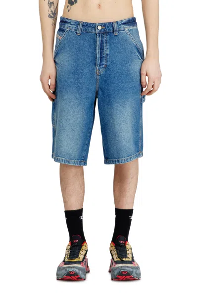 Diesel Utility-style Denim Shorts In Blue