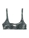 Diesel Top Bra With Adjustable Straps And Camouflage Pattern In Green