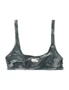 Diesel Top Bra With Adjustable Straps And Camouflage Pattern In Grey