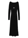 Diesel Logo-adorned Long-sleeve Midi Dress In Black