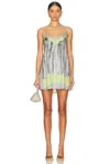 Diesel Slip Dress With Trompe L'oeil Slip In Grey