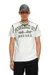 Diesel Red Tag Slub Cotton T-diegor-v-raw T-shirt With Flocked Prin In White