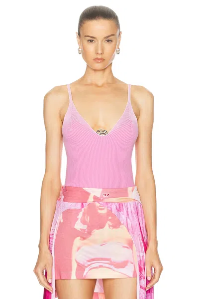 Diesel V-neck Tank Top In Fuschia