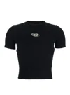 Diesel Women T-uncutie-long-od-q1 Slim T-shirt In Black Organic Jersey In Black