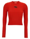 Diesel Rib-knit Viscose-blend Top With Oval D