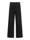 Diesel D-macro Black Wide Leg Jeans In Black