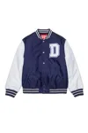 Diesel Varsity Jacket With Buttons And Logo In Blue