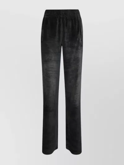 Diesel Velvet Texture Elastic Waistband Trousers In Black