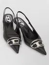 Diesel Venus Leather Slingback Pumps Kitten Heel In Black
