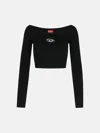Diesel Red Top Cropped M-vera-ls In Black