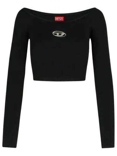 DIESEL 'VERA' BLACK VISCOSE BLEND TOP