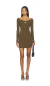 Diesel Women Green Ribbed Viscose M-vera Minidress In Green