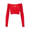 Diesel Red Top Cropped M-vera-ls In Red
