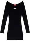 Diesel Black U Neck Dress With D-logo