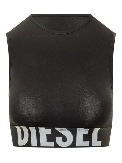 Diesel Versatile Mini Tank Top In Deep Black