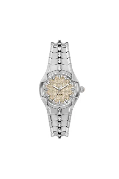 Diesel Stainless Steel Pave 32mm Watch In Metallic