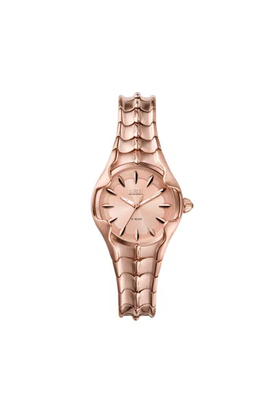 Diesel Vert Three-hand Rose Gold-tone Stainless Steel Watch In Pink