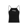 Diesel Women Black Stretch Polyester Blend T-wilight Top In Black