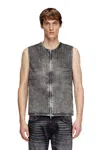 Diesel Vest In Tailoring Pinstripe Denim In Grey